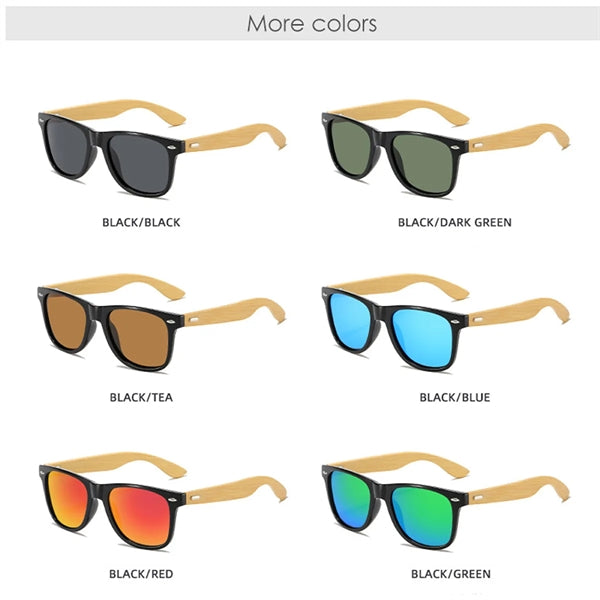Bamboo Wooden Polarized Retro UV Protected Unisex Sunglasses