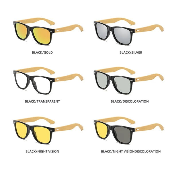 Bamboo Wooden Polarized Retro UV Protected Unisex Sunglasses