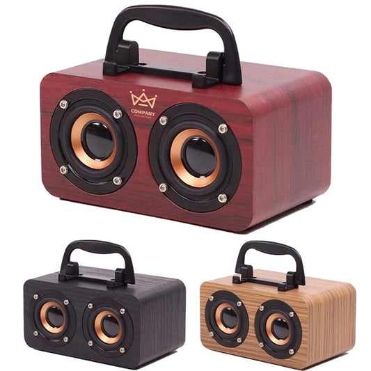 Vintage Bluetooth Speaker 360 Degree Wooden Music Player