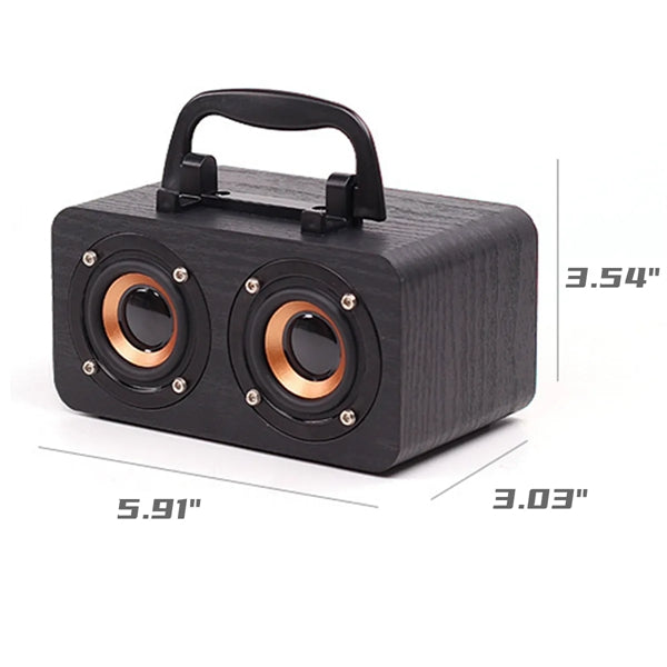 Vintage Bluetooth Speaker 360 Degree Wooden Music Player