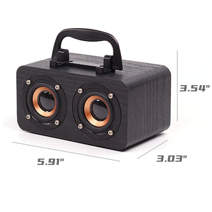 Vintage Bluetooth Speaker 360 Degree Wooden Music Player