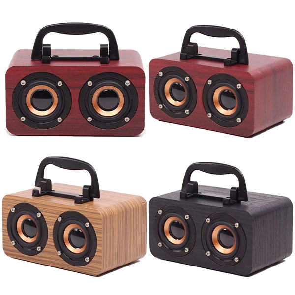 Vintage Bluetooth Speaker 360 Degree Wooden Music Player