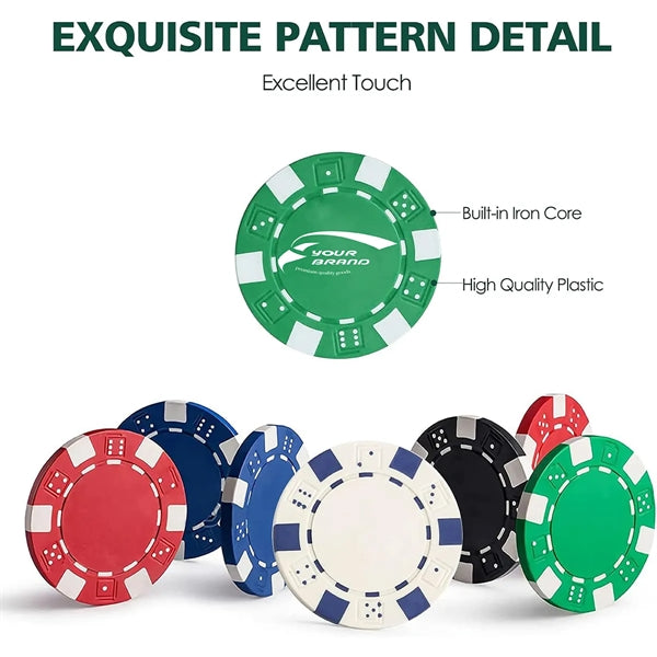 500 Striped Dice Chips Poker Set With Aluminum Case