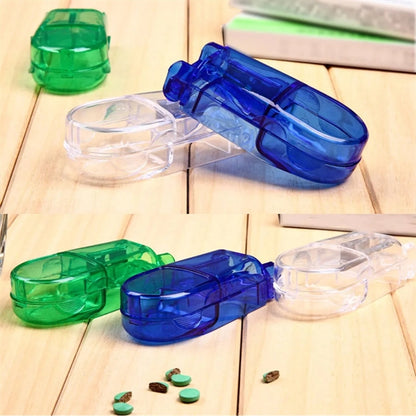 Portable Tablet Cutter with Blade and Storage Compartment
