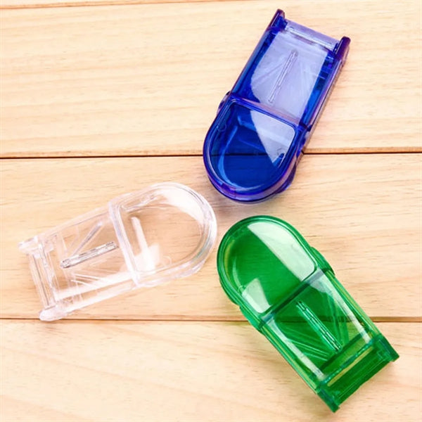 Portable Tablet Cutter with Blade and Storage Compartment