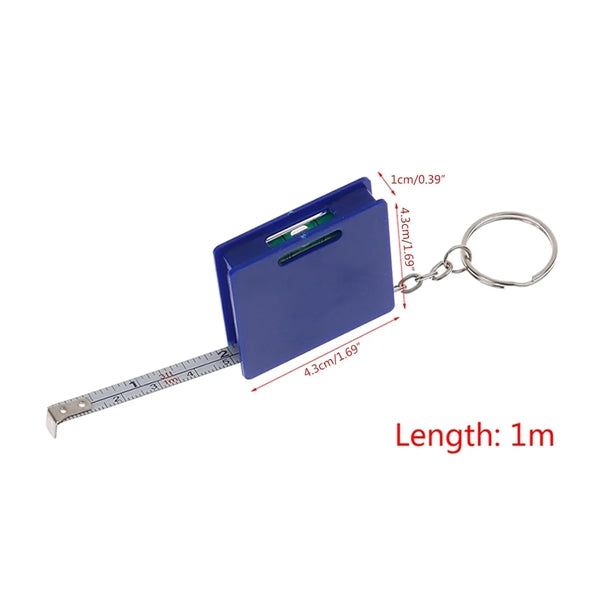 1meter Measuring Steel Tape With Bubble Level Keychain