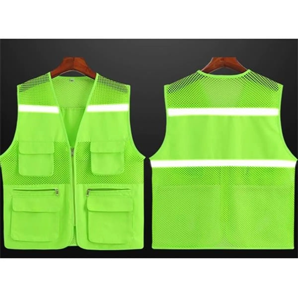 Mesh Breathable Reflective Safety Vest with pockets