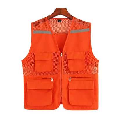 Mesh Breathable Reflective Safety Vest with pockets