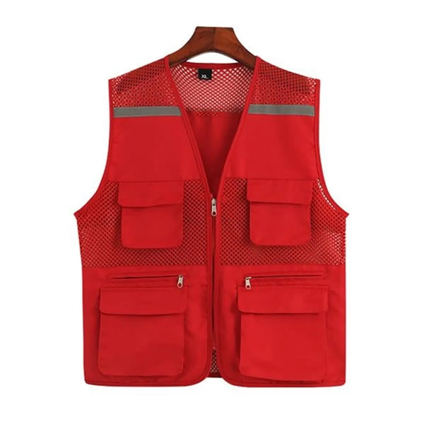 Mesh Breathable Reflective Safety Vest with pockets