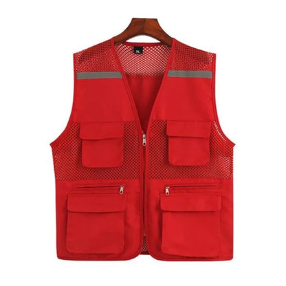 Mesh Breathable Reflective Safety Vest with pockets