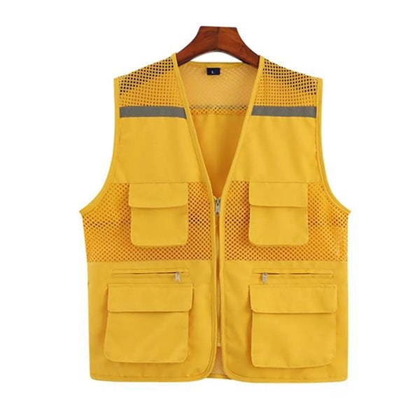 Mesh Breathable Reflective Safety Vest with pockets