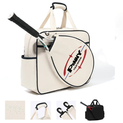 Wipeable Tennis Racket Shoulder Pickleball Gym Tote Bag