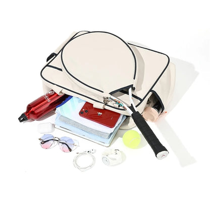 Wipeable Tennis Racket Shoulder Pickleball Gym Tote Bag