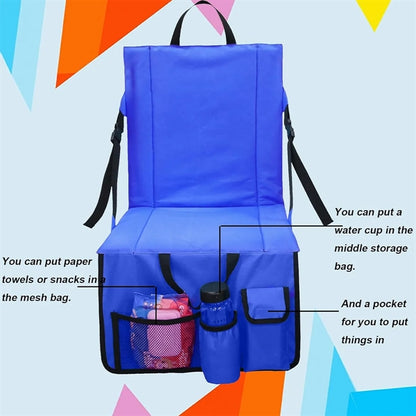 Folding Stadium Seat Cushion With Back Support Cup Holder