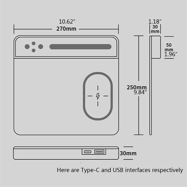 Custom Bamboo Wooden 15W Phone Wireless Charging Mouse Pad