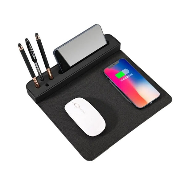 Custom Bamboo Wooden 15W Phone Wireless Charging Mouse Pad
