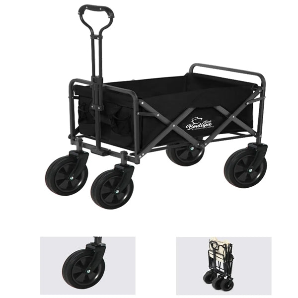 Collapsible Outdoor Folding Utility Cart Wagon with Wheels