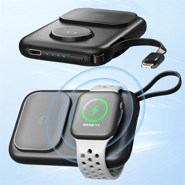 3 In 1 5000mAh Portable Power Bank With Built In Cables