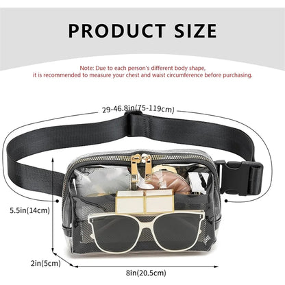 Stadium Approved Unisex Clear Fanny Pack Crossbody Bags