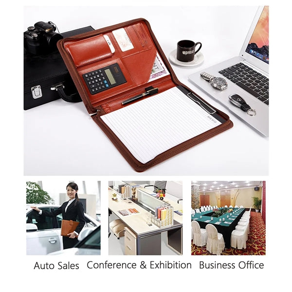Portable Leather Business Organizer Folder Gift With Binder