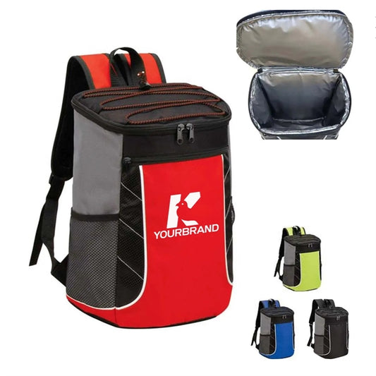 Multicolor 24-Can Backpack PEVA Lining Insulated Cooler Bag