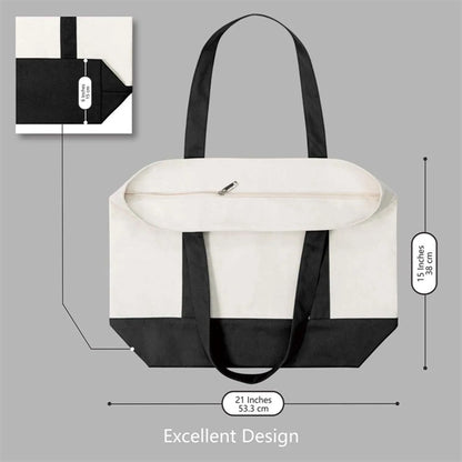 Custome Stylish Durable Canvas Tote Bag with External Pocket