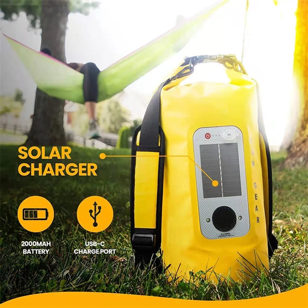 20 L Waterproof Roll Top Storage Dry Bag With Speaker LED