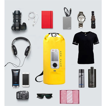 20 L Waterproof Roll Top Storage Dry Bag With Speaker LED