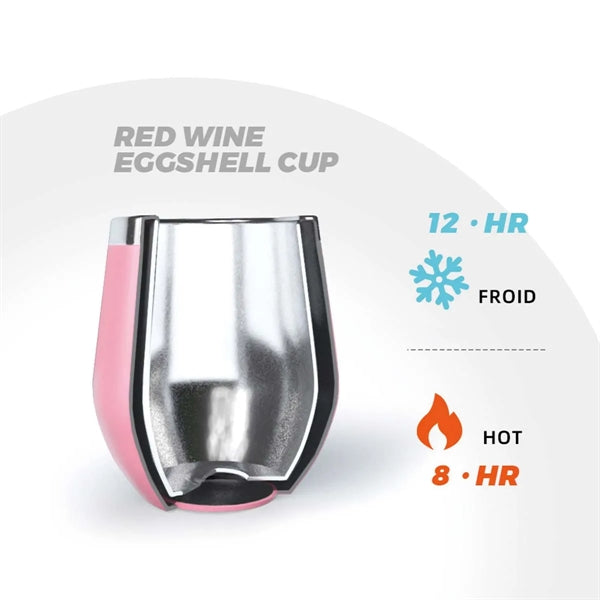 12 oz Stainless Steel Double Wall Wine Tumbler with Lid