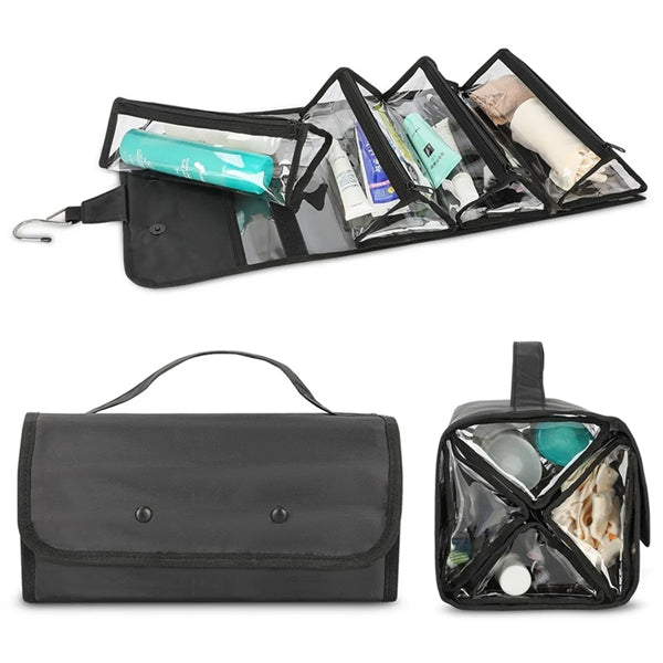 4 In 1 Detachable Hanging Roll-Up Travel Toiletry Makeup Bag