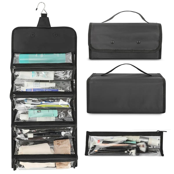 4 In 1 Detachable Hanging Roll-Up Travel Toiletry Makeup Bag