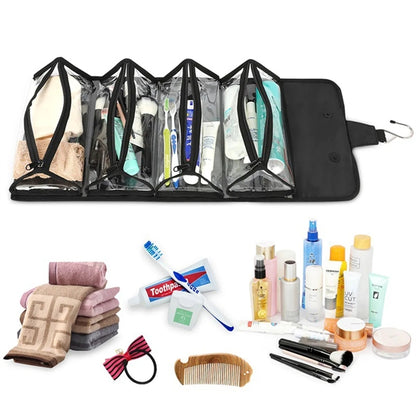 4 In 1 Detachable Hanging Roll-Up Travel Toiletry Makeup Bag
