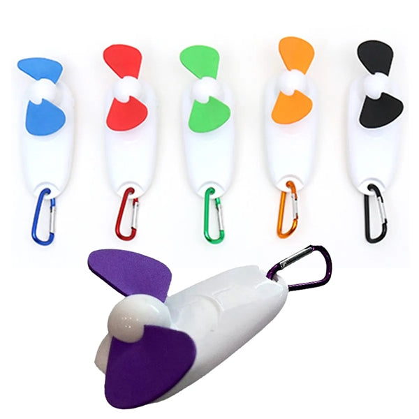 2 In 1 Portable Mini Led Handheld Cooling Fan With Carabiner