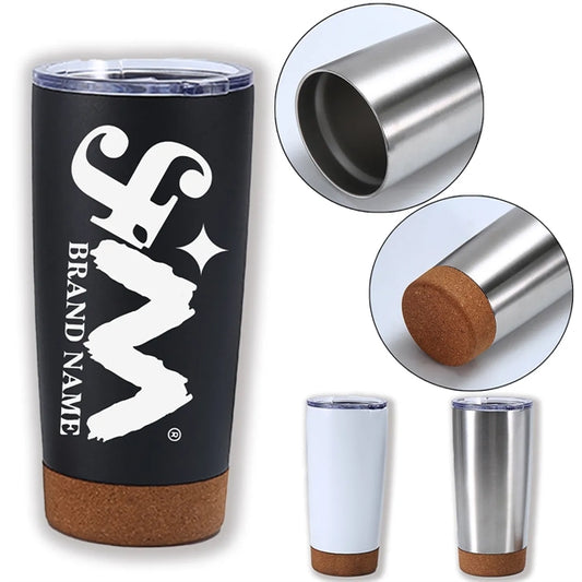 20 Oz Vacuum Insulated Travel Tumblers With Cork Bottom