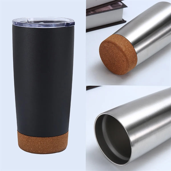 20 Oz Vacuum Insulated Travel Tumblers With Cork Bottom