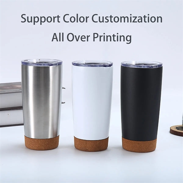 20 Oz Vacuum Insulated Travel Tumblers With Cork Bottom