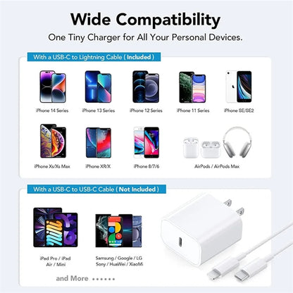 PD20w Fast Charger & USB C to Lighting Cable