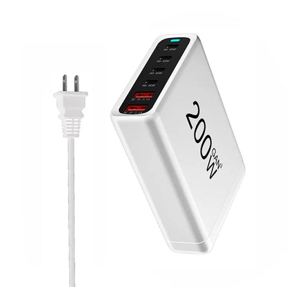 200W 6 Ports GaN USB C Charging Station