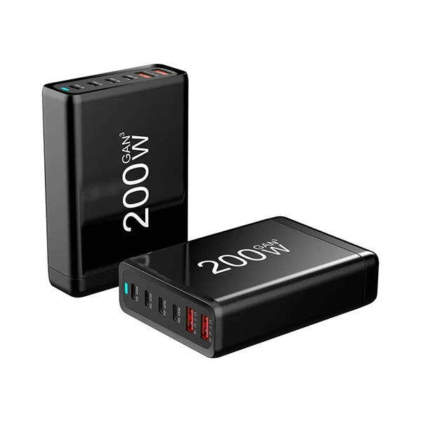 200W 6 Ports GaN USB C Charging Station