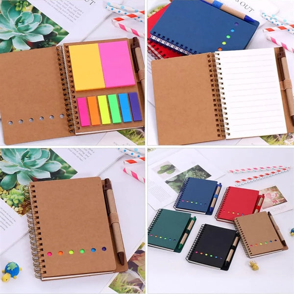 Multi-Functional Notebook with Sticky Notes and Flags & Pen