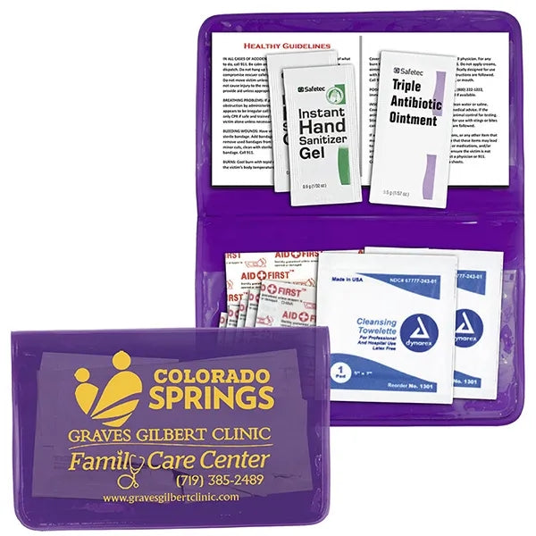 Delilah 12 Piece First Aid Kit In Colorful Vinyl Pouch