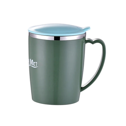 Stainless Steel Insulated Eggshell Mug with Handle and Lid