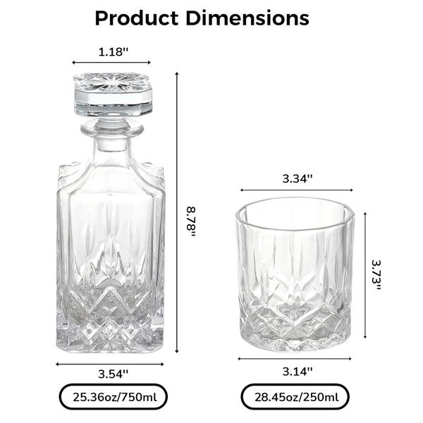 Whiskey Glasses Decanter Gift Set