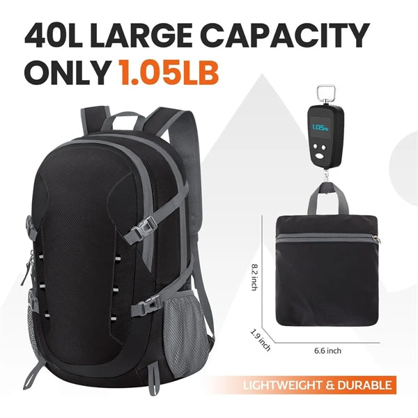 40L Lightweight Foldable Travel Hiking Backpack