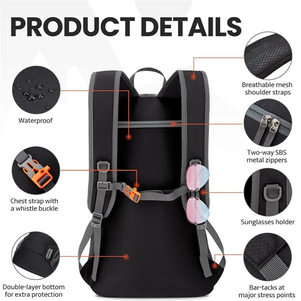 40L Lightweight Foldable Travel Hiking Backpack