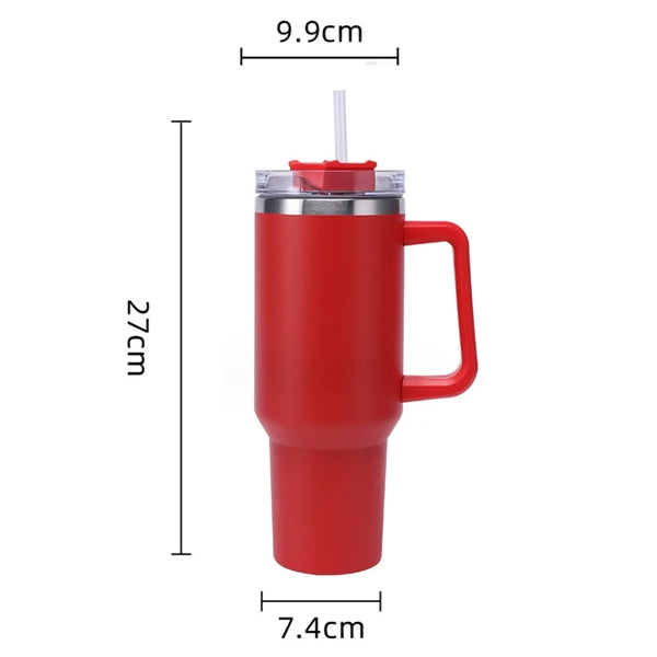 40oz Stainless Steel Insulated Tumbler w/ Handle and Straw
