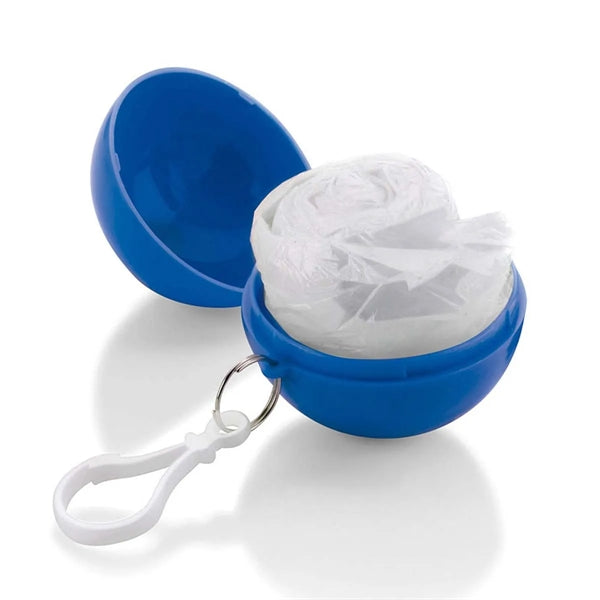 Portable Emergency Raincoats Hook Poncho Ball KeyChain