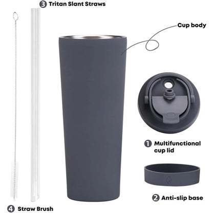 28oz Stainless Steel Thermos Bottle with Lid and Straw