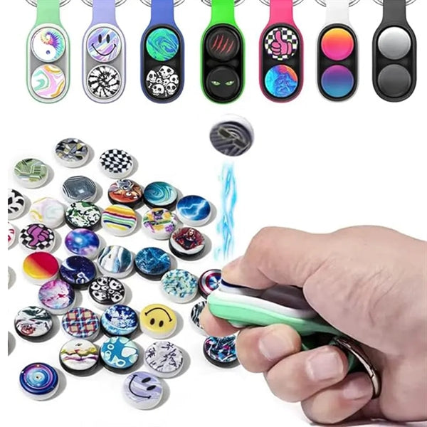Stress Relief Puck Fidget Pop Magnet Toy With Keyring