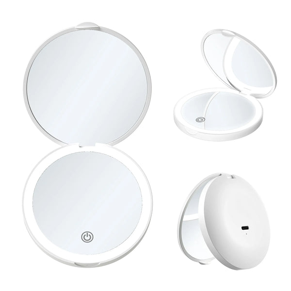 Rechargeable Magnification Compact Mirror With Light